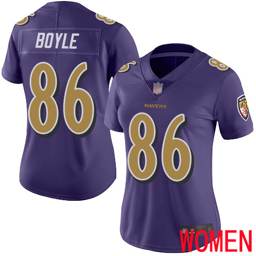 Baltimore Ravens Limited Purple Women Nick Boyle Jersey NFL Football 86 Rush Vapor Untouchable